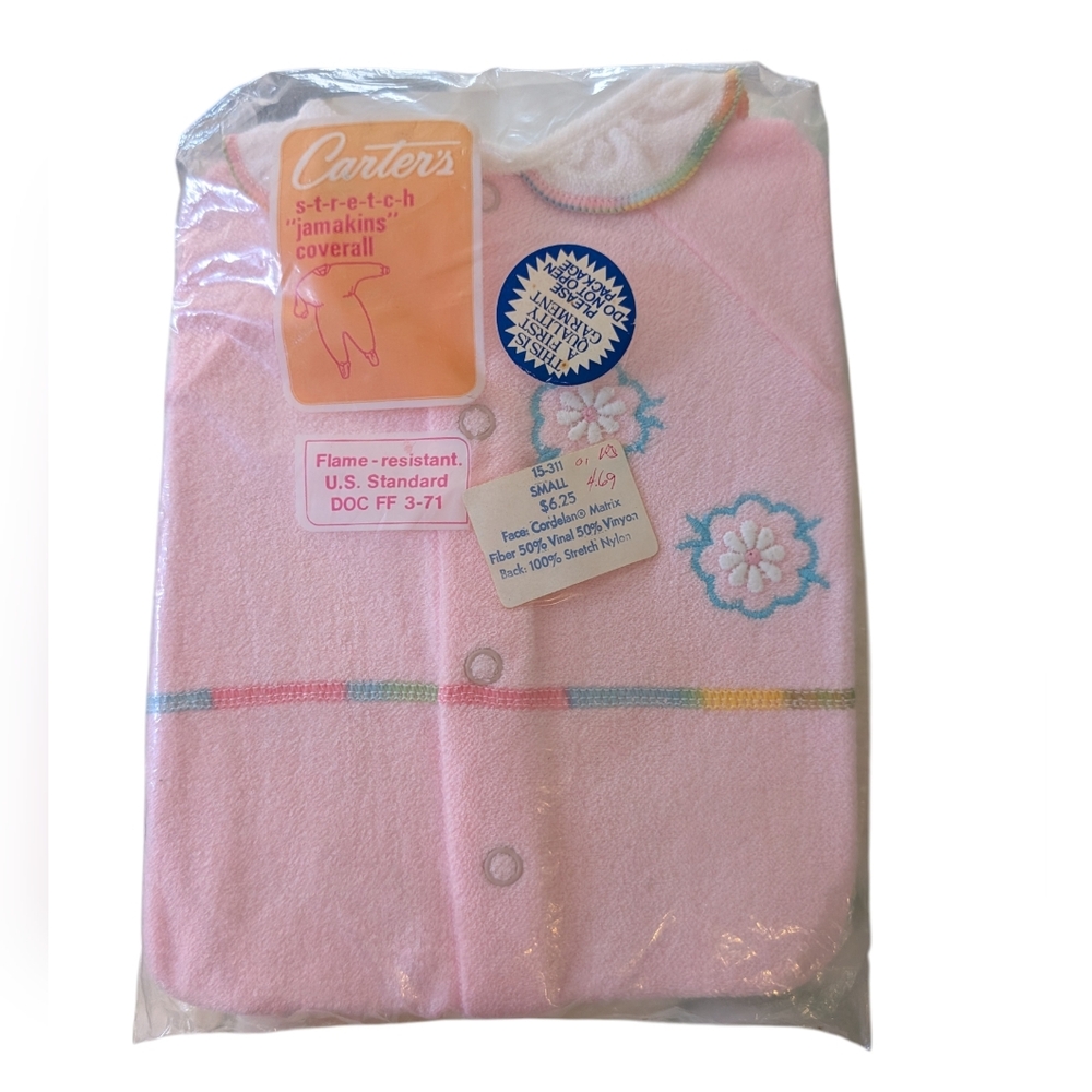 Vintage Carters Stretch Jamakins Coveralls Collection Pink Size‎ Small